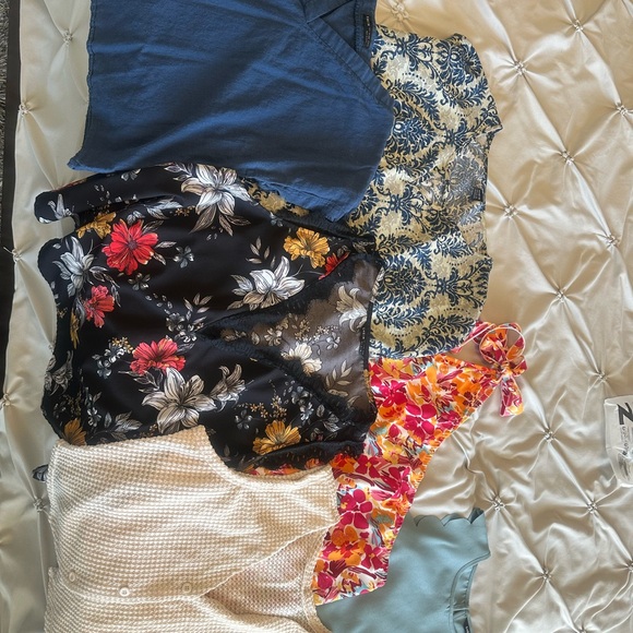 SHEIN Tops - SHEIN Mixed Color Women Tops - Navy, Black, White, Red, Yellow, Blue, Pink